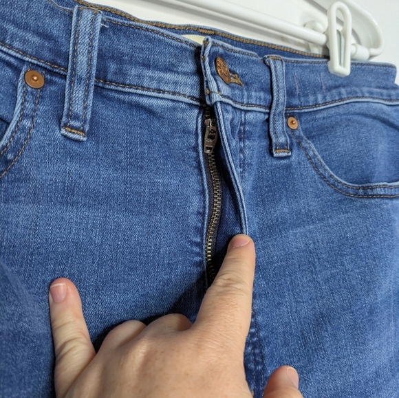 Madewell Medium Wash Blue Denim Skinny Flare Jean 31T - Picture 4 of 15
